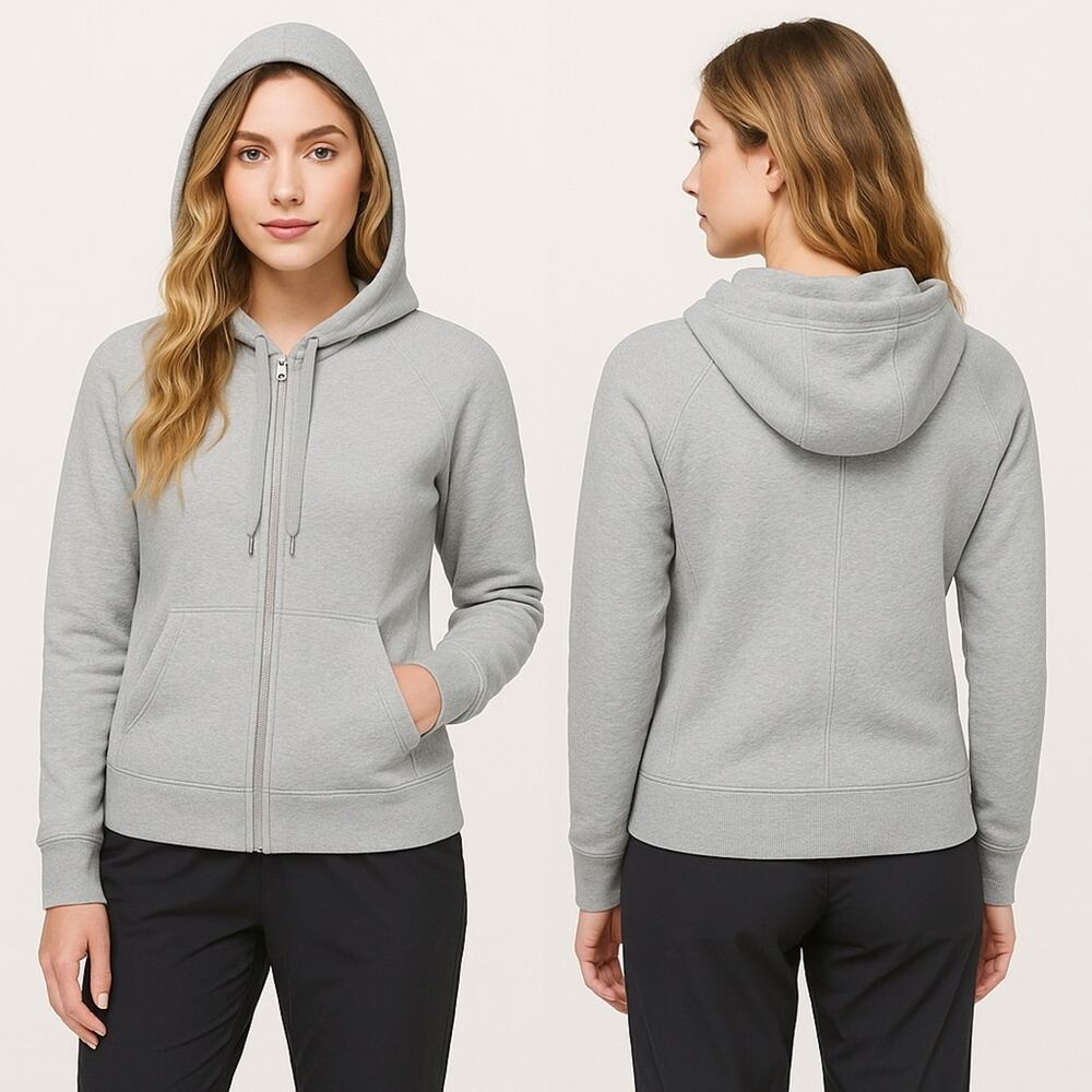 Lululemon Catch a Moment Full Zip Hoodie Gray Women’s Size 10 Athleisure F296